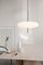 Modell 2065 Lampe mit weißem Diffusor, schwarzer Hardware & weißem Kabel von Gino Sarfatti 3