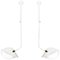 Mid-Century Modern White Curved Bibliothèque Ceiling Lamp Set by Serge Mouille, Set of 2 1