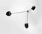 Mid-Century Modern Black Spider Ceiling Lamp with Three Fixed Arms by Serge Mouille, Image 3