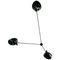 Mid-Century Modern Black Spider Ceiling Lamp with Three Fixed Arms by Serge Mouille, Image 1