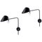 Moderne schwarze Anthony Wandlampe von Runde Mouille, 2er Set 1