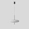 Model 2065 White Diffuser, Black Hardware & White Cable Lamps by Gino Sarfatti, Set of 3 4