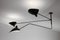 Black Suspension 2 Fixed and 1 Rotating Curved Arm Lamp by Serge Mouille, Image 2