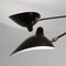 Black Suspension 2 Fixed and 1 Rotating Curved Arm Lamp by Serge Mouille 4