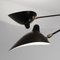 Black Suspension 2 Fixed and 1 Rotating Curved Arm Lamp by Serge Mouille, Image 4