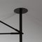 Black Suspension 2 Fixed and 1 Rotating Curved Arm Lamp by Serge Mouille, Image 6