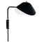 Mid-Century Modern Black Anthony Wall Lamp with White Fixing Bracket by Serge Mouille 1