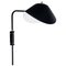 Mid-Century Modern Black Anthony Wall Lamp with White Fixing Bracket by Serge Mouille, Image 1