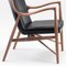 Silla 45 de madera y cuero negro de Finn Juhl, Imagen 4