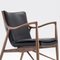 Silla 45 de madera y cuero negro de Finn Juhl, Imagen 6