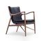 Silla 45 de madera y cuero negro de Finn Juhl, Imagen 3