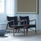 Silla 45 de madera y cuero negro de Finn Juhl, Imagen 9
