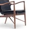 Silla 45 de madera y cuero negro de Finn Juhl, Imagen 5