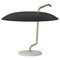 Model 537 Table Lamp with Brass Structure, Black Reflector & White Marble by Gino Sarfatti 1