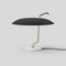 Model 537 Table Lamp with Brass Structure, Black Reflector & White Marble by Gino Sarfatti 8