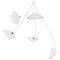 Modern White 5 Curved Fixed Arms Spider Ceiling Lamp by Serge Mouille 1