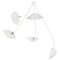Moderne weiße Spider Deckenlampe mit 5 gebogenen Armen von Serge Mouille 1