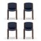 Model 300 Chairs in Wood and Kvadrat Fabric by Joe Colombo, Set of 4 2