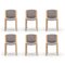 300 Stühle aus Holz & Kvadrat Stoff von Joe Colombo, 6er Set 2