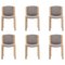 300 Stühle aus Holz & Kvadrat Stoff von Joe Colombo, 6er Set 1