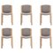 300 Wood and Kvadrat Fabric Chairs by Joe Colombo, Set of 6 1