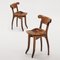 Spanish Modernist Solid Varnished Oak Batllo Chairs by Antoni Gaudi, Set of 2 2