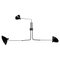 Black 3 Rotating Straight Arms Wall Lamp by Serge Mouille 1