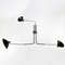 Black 3 Rotating Straight Arms Wall Lamp by Serge Mouille 2