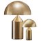 Atollo Large and Small Gold Table Lamps from Oluce, Set of 2 1