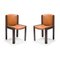 Chairs 300 in Wood and Sørensen Leather by Joe Colombo, Set of 2 2