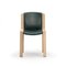 Model 300 Wood and Sørensen Leather Chairs by Joe Colombo, Set of 4, Image 16