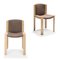 Model 300 Wood and Sørensen Leather Chairs by Joe Colombo, Set of 4, Image 5