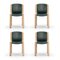 Model 300 Wood and Sørensen Leather Chairs by Joe Colombo, Set of 4 2