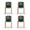 Model 300 Wood and Sørensen Leather Chairs by Joe Colombo, Set of 4, Image 2