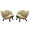 Pelican Chairs in Fabric and Wood by Finn Juhl, Set of 2 2
