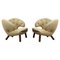Pelican Chairs in Fabric and Wood by Finn Juhl, Set of 2 1