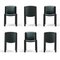 Chairs 300 in Wood and Sørensen Leather by Joe Colombo, Set of 6 2