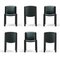 Chairs 300 in Wood and Sørensen Leather by Joe Colombo, Set of 6, Image 2