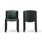 Chairs 300 in Wood and Sørensen Leather by Joe Colombo, Set of 6 3