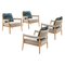 Dine Out Armchairs in Teak, Rope & Fabric by Rodolfo Dordoni for Cassina, Set of 4, Image 1