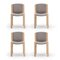 Model 300 Chairs in Wood and Kvadrat Fabric by Joe Colombo, Set of 4 2