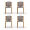 Model 300 Chairs in Wood and Kvadrat Fabric by Joe Colombo, Set of 4, Image 2