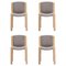 Model 300 Chairs in Wood and Kvadrat Fabric by Joe Colombo, Set of 4 1