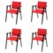 Luisa Chairs in Wood and Fabric by Franco Albini for Cassina, Set of 4 1