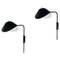 Mid-Century Modern Black Anthony Wall Lamps by Serge Mouille, Set of 2 1
