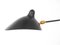 Black One Rotating Curved Arm Wall Lamp by Serge Mouille 4