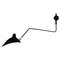 Black One Rotating Curved Arm Wall Lamp by Serge Mouille 1