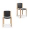 Chairs 300 in Wood and Kvadrat Fabric by Joe Colombo, Set of 4 4