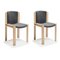 Chairs 300 in Wood and Kvadrat Fabric by Joe Colombo, Set of 4 3