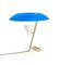 Lampe Modèle 548 en Laiton Poli avec Diffuseur Bleu par Gino Sarfatti 11